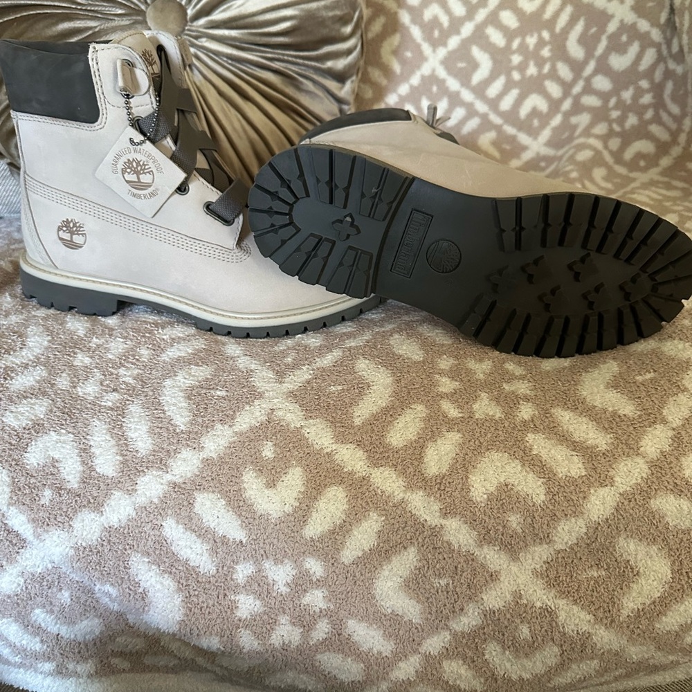Timberland Gray and Black Boots